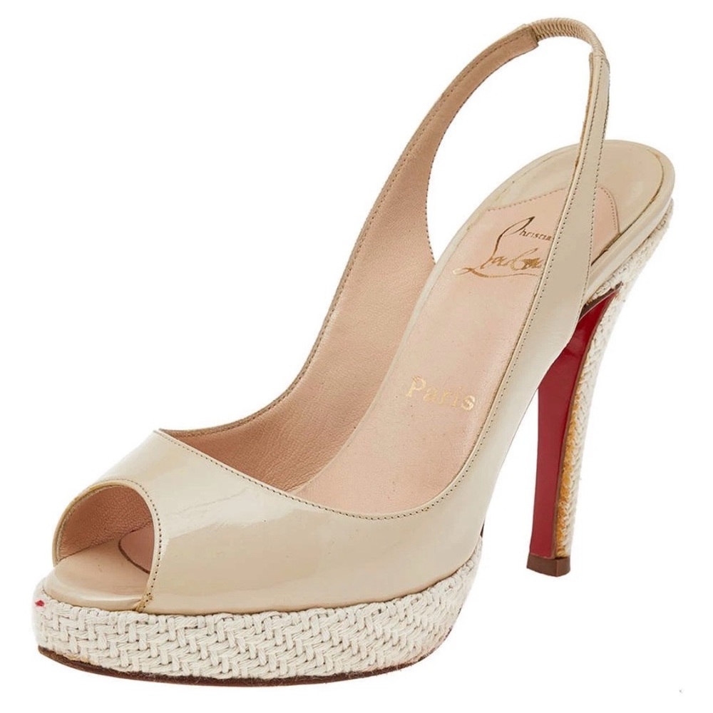 Christian Louboutin Nude Slingback Heels size 9.5